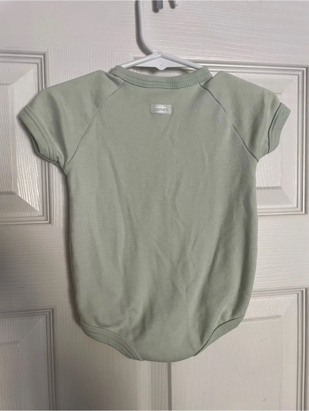 Vintage Carters 3-6 months Soft Sage Baby One-Piece Romper with Bunny Embroidery